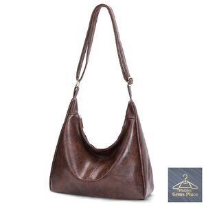 Slouchy Hobo Shoulder Bag Crossbody Tote PU Leather Large Capacity